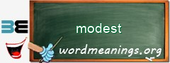 WordMeaning blackboard for modest